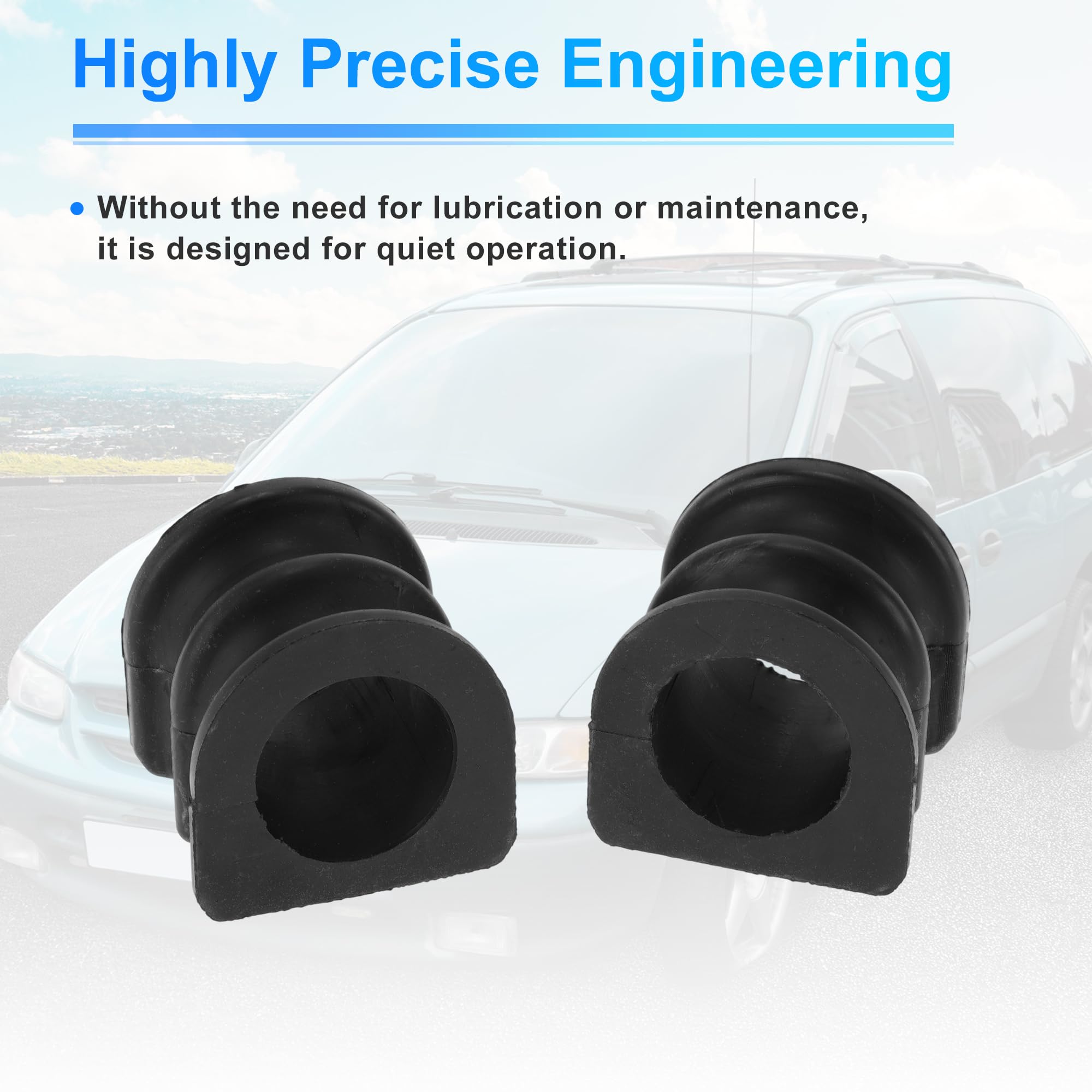 A ABSOPRO N°K200347 Avant Gauche Avant Droite Stabilisateur Barre Antiroulis Barre Kit De Silentblocs Pour Nissan Frontier 2005-2021 Caoutchouc Kit De Suspension Noir 2 Pcs