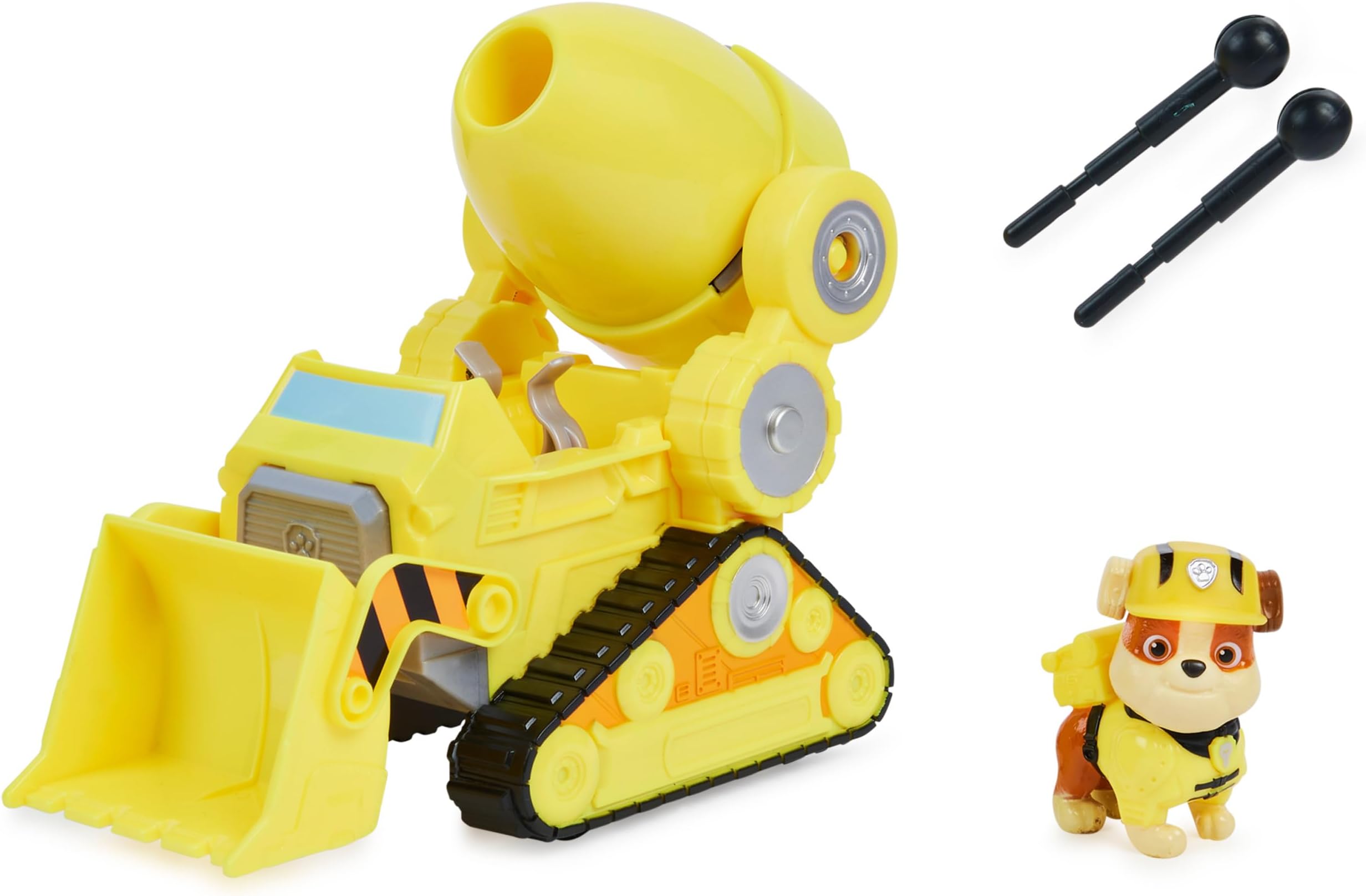 Paw Patrol, Rubbleโs Deluxe Movie Transforming Toy Car with Collectible Action Figure, Kids Toys for Ages 3 and up