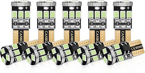 Miniatura 1 de 194 bombillas LED T10 W5W 2825 158 192 168 Canbus 9SMD 2835 Chipset azul hielo extremadamente brillante sin polaridad para interior de coche,