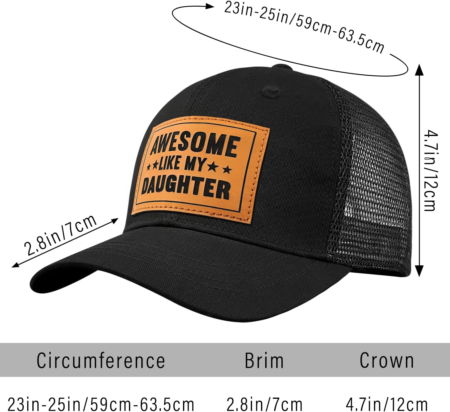 Awesome Like My Daughter Hat, Girl Dad Birthday Gift from Daughter, Girl Dad Baseball Cap for Men - Image 5