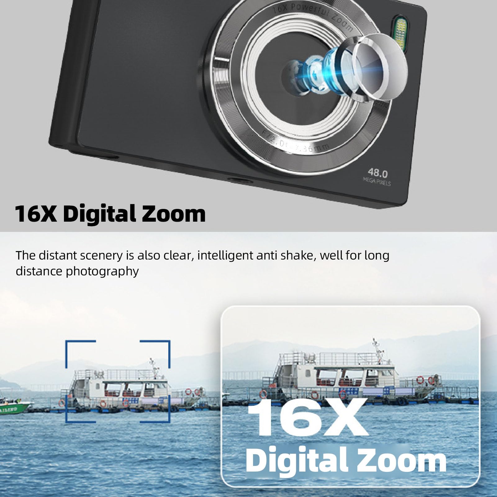 Camera Digitale 4K HD Video HD 48MP Foto AutoFocus Student Camera per la Registrazione di Fotografia Quotidiana 32G Card di Memoria