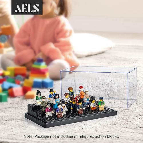 Miniatura 6 de AELS Vitrina acrílica de 3 niveles, escaparate a prueba de polvo para colecciones, bloques de ladrillos, modelos, minifiguras, edificio,