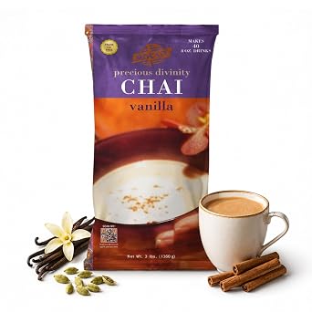 MOCAFE Vanilla Chai Latte Mix, Precious Divinity, 3 lb bag | Premium Cafe-Style Instant Tea Powder Beverages, Bulk