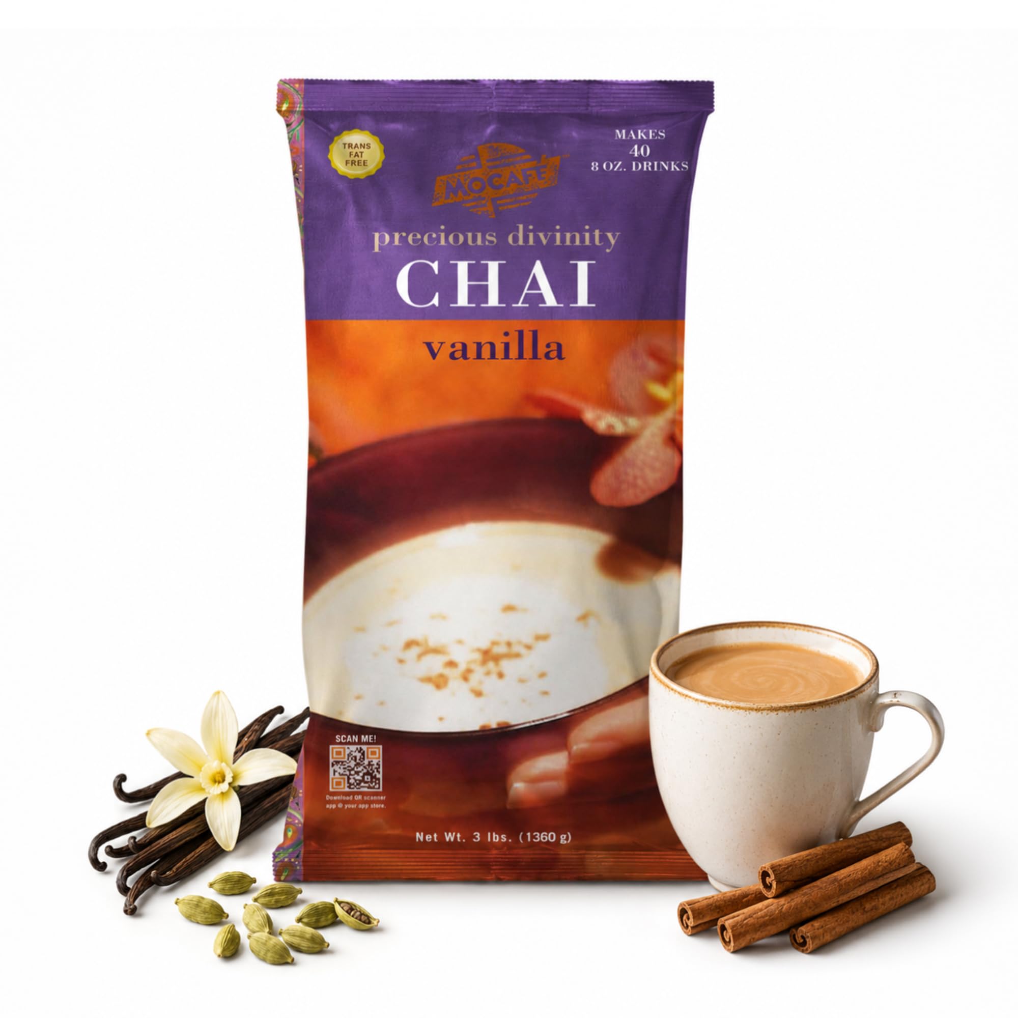 Amazon.com : MOCAFE Vanilla Chai Latte Mix, Precious Divinity, 3
