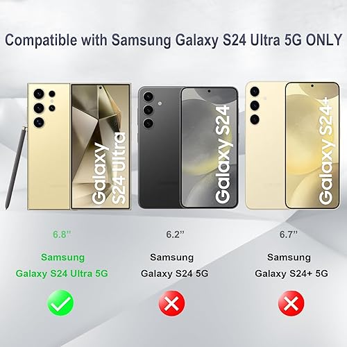 Miniatura 2 de Kiewhay Vidrio templado compatible con Samsung Galaxy S24 Ultra 5G Protector de pantalla de 6.8 pulgadas, 2 protectores de pantalla + 2 protectores