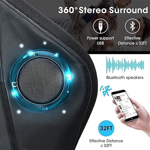 Miniatura 4 de X Rocker - Silla de juegos con iluminación RGB y altavoces, silla ergonómica para juegos con reposapiés y función de masaje de 7 puntos, silla de