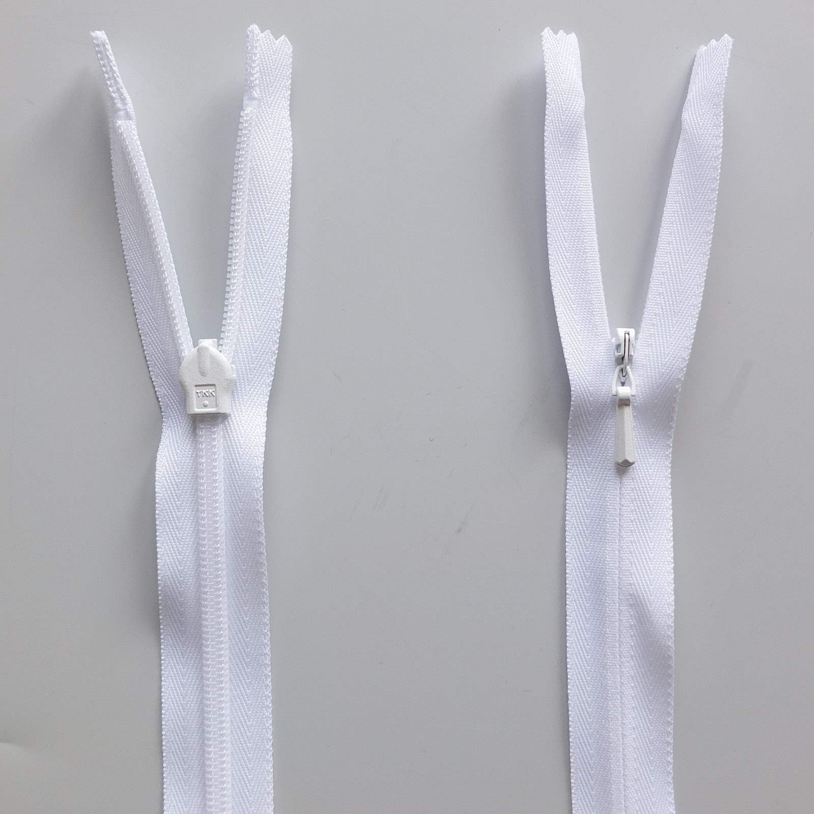Ykk White 22" / 56Cms Concealed Zip