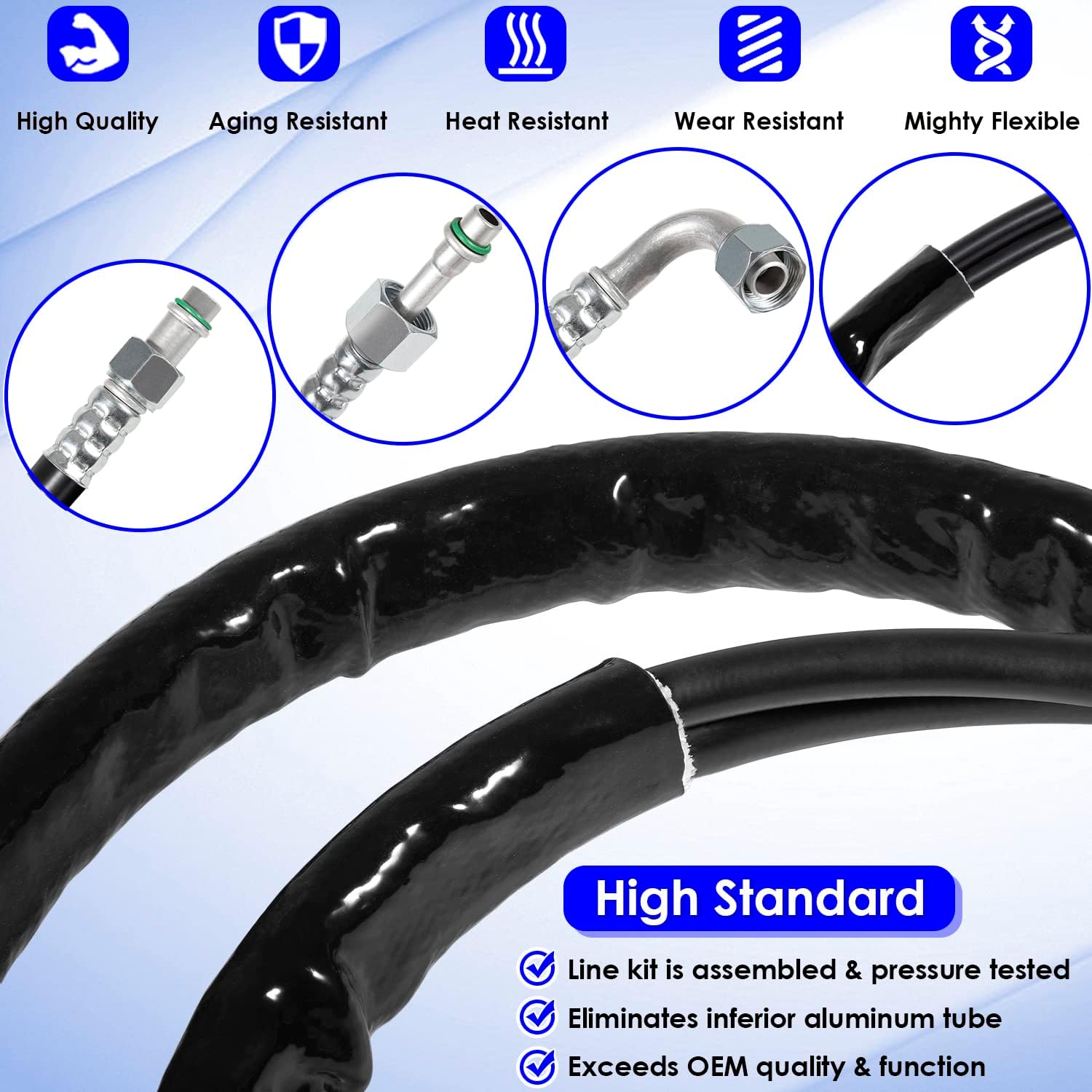 C4677 Rear Aux AC Line Set Air Conditioning Hoses for 2008-2011 Dodge Grand Caravan/Caravan, for 2008-2011 Chrysler Town & Country Minivans