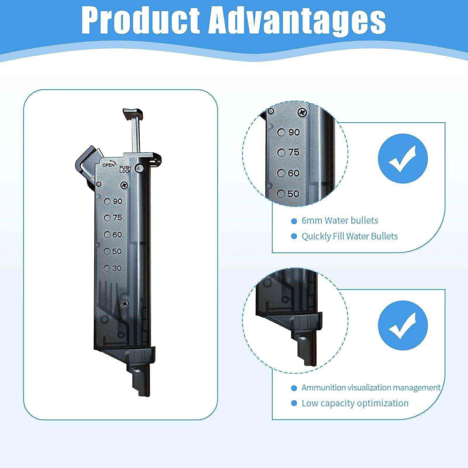 Speedloader 6mm Compatible con Airsoft para Recarga Rápida y Segura de BBS, Cargador Rápido 90 Balas con Resorte de Acero, Accesorios para Compatible con Airsoft y Caza
