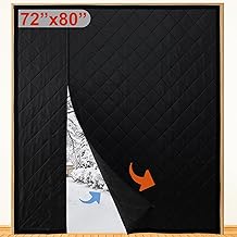 Reversible Wide Magnetic Thermal Insulated Door Curtain for Winter,Thicken Polyester Fiberfill &amp; Heavy Duty Oxford Cloth,Temporary Window Insulation Cover Curtain for French Sliding Door,74&rdquo;x81&rdquo;