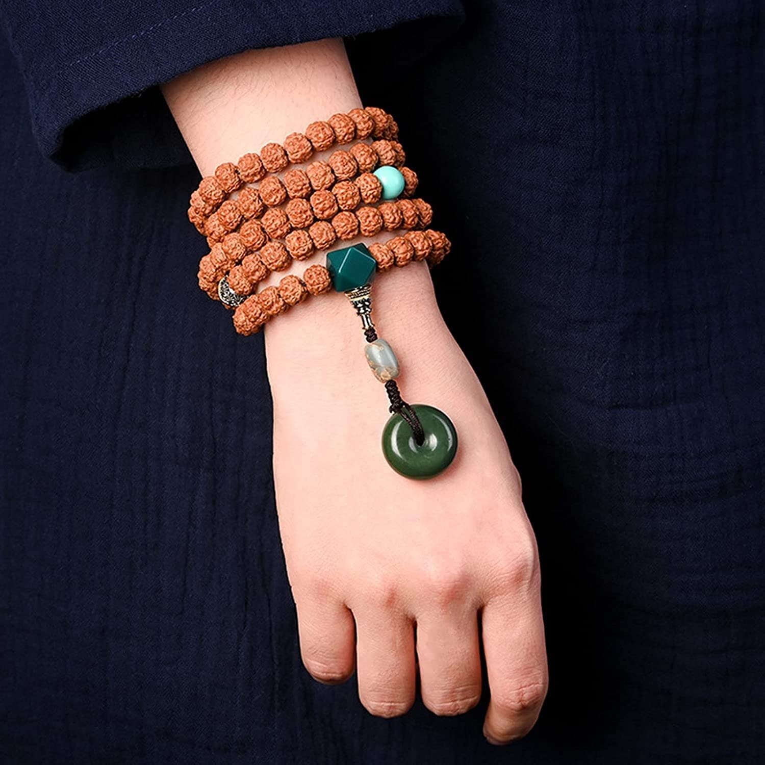 Collier De Yoga 108 Perles De Prière – Accessoire Méditation Et Mode – Pour Hommes Et Femmes – Design Long Avec Gland