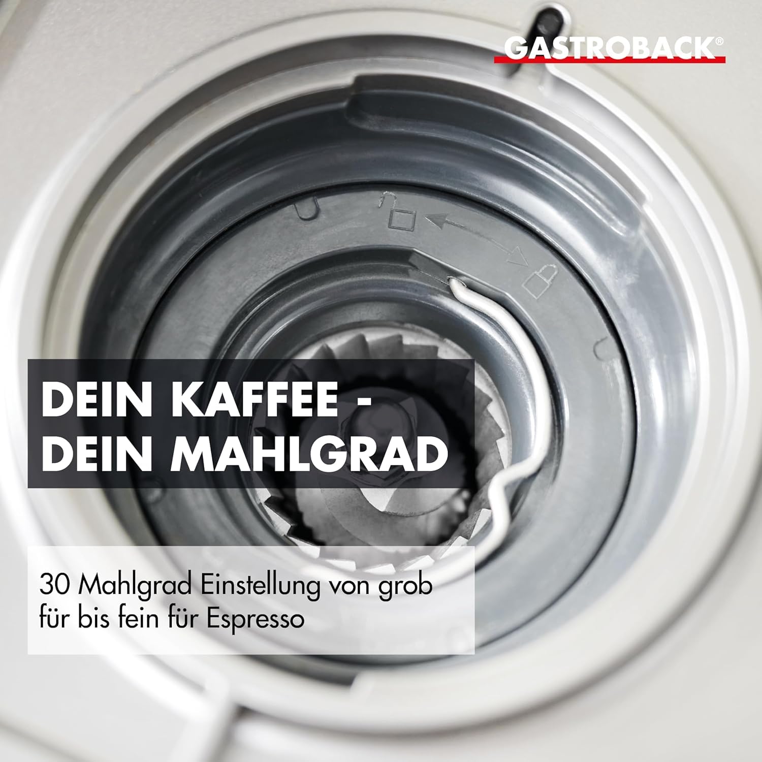 GASTROBACK Espresso Siebträgermaschine mit Mahlwerk - 42627 Advanceded Urban Duo - Barista Kaffeemaschine mit Milchschäumer - Espressomaschine mit 30 Mahlgradeinstellung