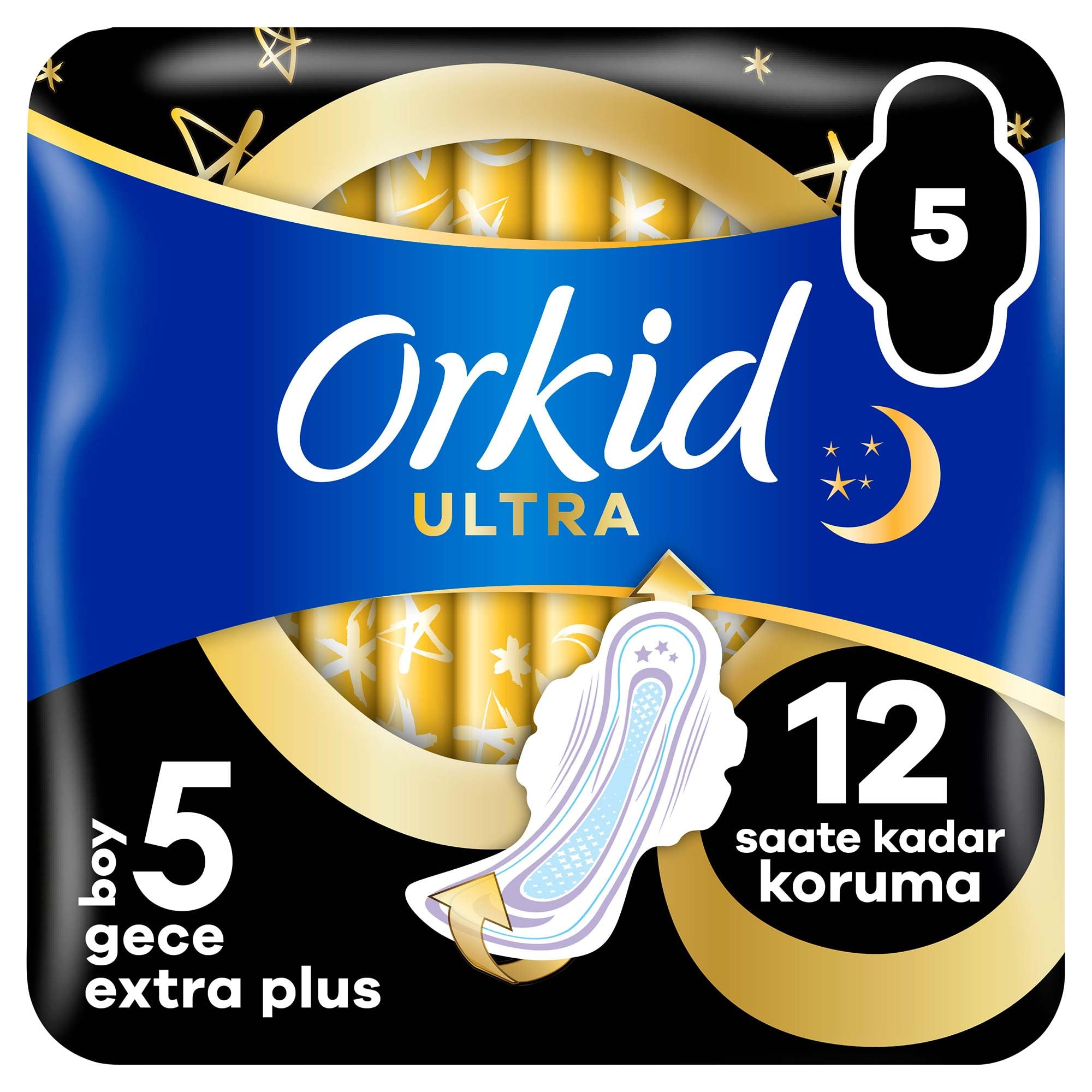 Orkid Ultra Gece Ekstra Plus (Boy 5) 5 Adet Hijyenik Ped