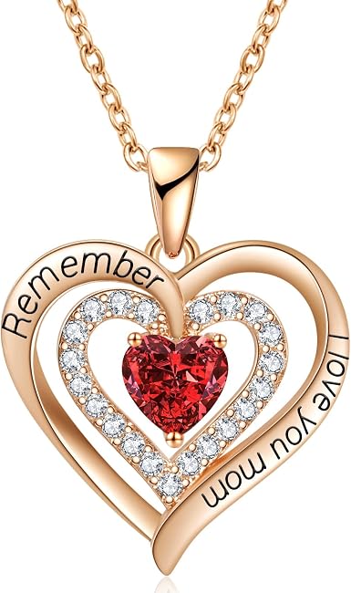 REDBEE Mom Double Birthstone Necklaces 