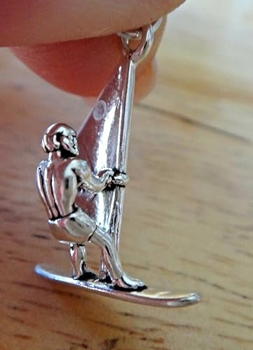 Miniatura 3 de Nuevo dije de plata de ley 3D de 0.906 x 0.748in para surf, windsurf, windsurfista, CII2509SEE