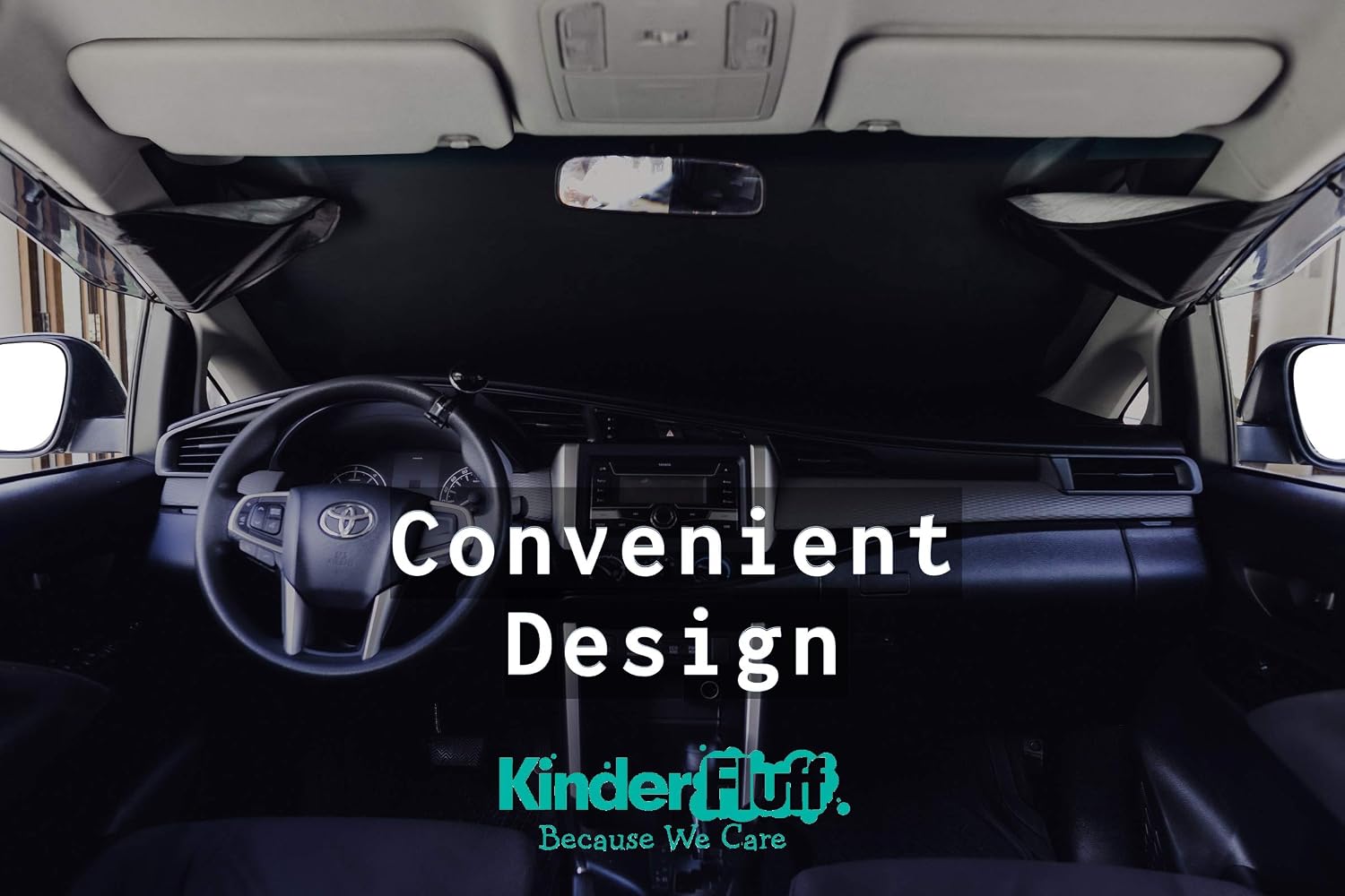 kinder Fluff Windshield Snow Cover-Certified Windshield Cover to Block 99.93% UVR- 8 N35 Anti-Scratch Magnets-Snow Windshield Cover-Windshield Cover for Ice and Snow-Car Windshield Snow Cover-Large