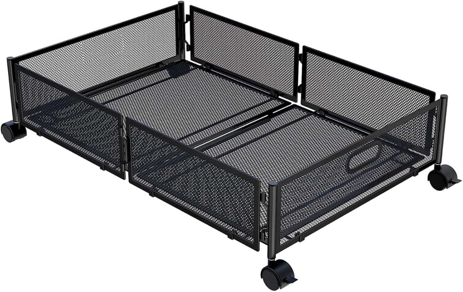 Storage Bins With Frames Underbed, Breathable Mesh Design, Rollable, Clothes Shoes Bedding, Easy Access, Black, Heavy Duty