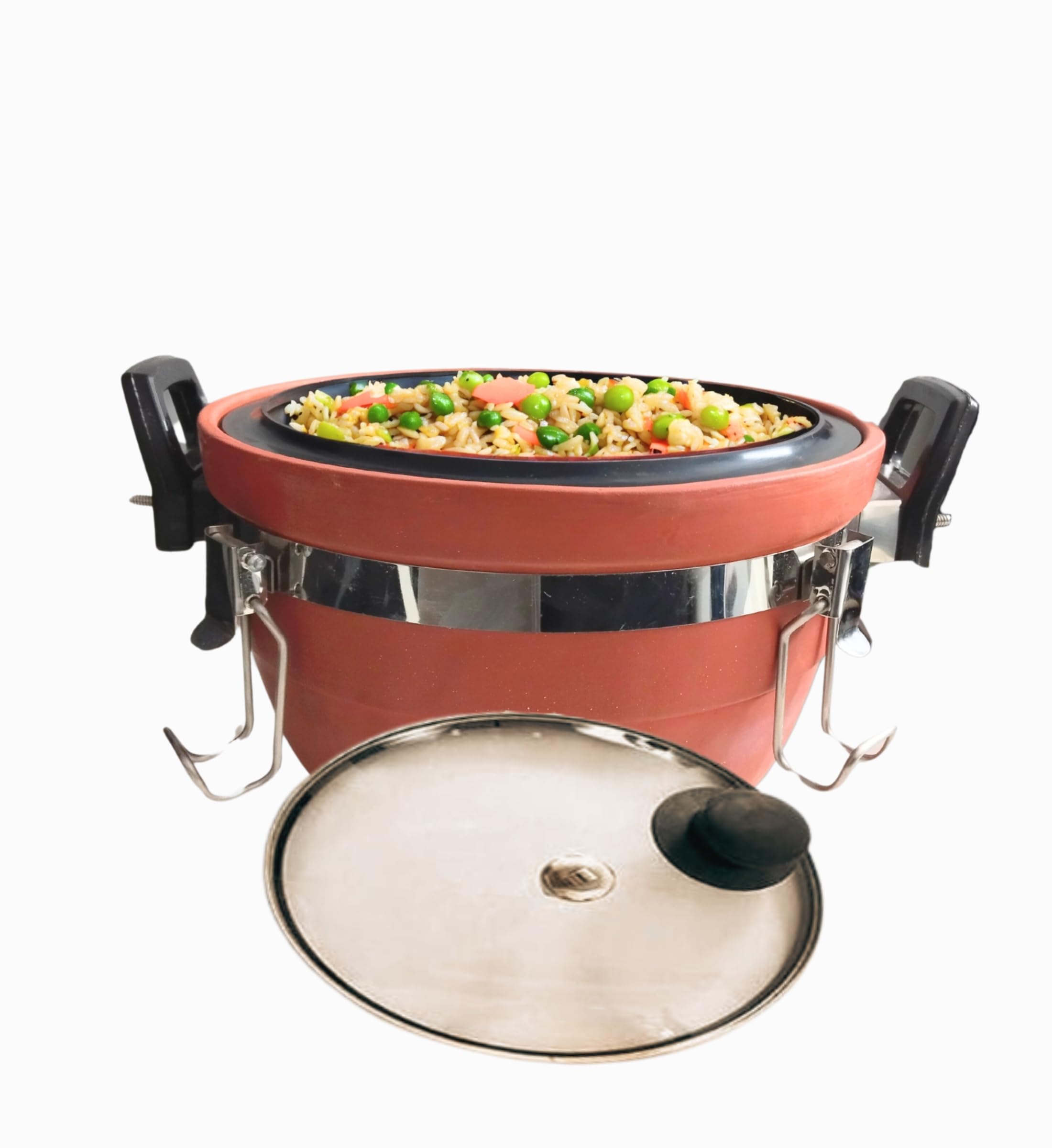 Clay Rice Cooker | Earthenware | Clay Kitchenware | Terracotta Rice Cooker | Clay Cooking Pot - 3Ltr-image-12