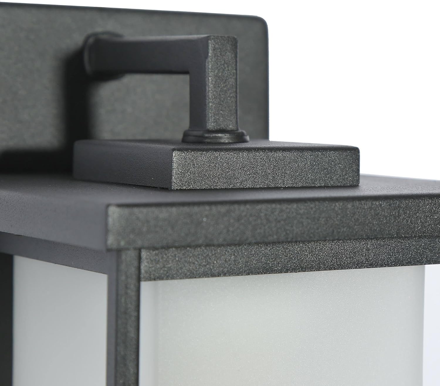 Black Outdoor Wall Lights, Modern Farmhouse Exterior Wall Lantern with Frosted Glass Shade, Weatherproof Square Outside Porch Lights for Patio, Entryway, Front Door and Garage