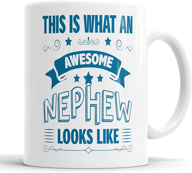 This is What an Awesome Nephew Looks Like Mug Humour, Joke, Leaving Present, Friend Gift Cup Birthday Christmas, Ceramic Mugs