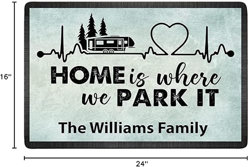 Miniatura 3 de Tapete personalizado para casa rodante con nombre de la familia, accesorio para interior de 16 x 24 pulgadas