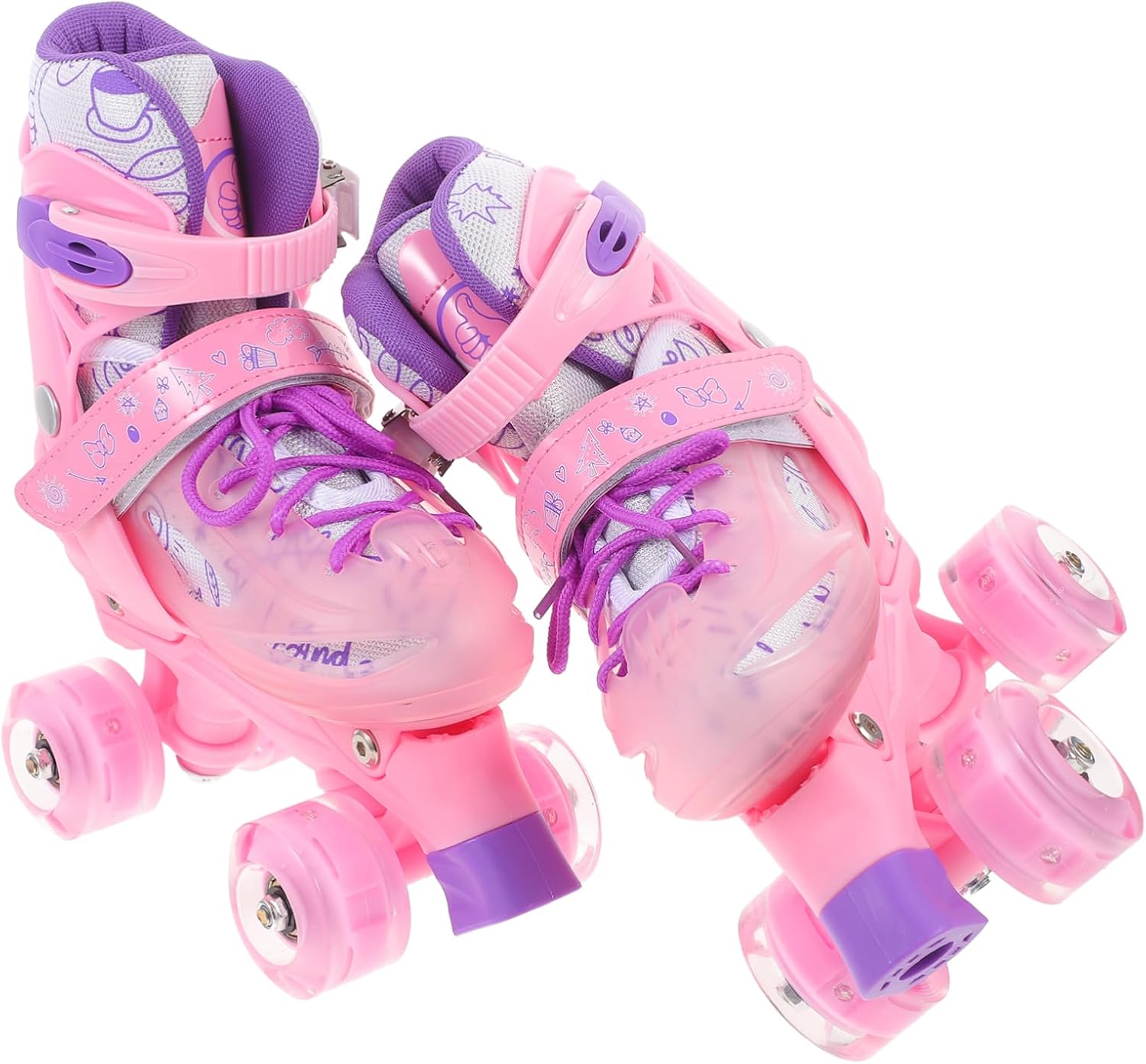 Fashionable Pink Roller Skates Boys and Girls Beginner Skating Shoes Comfortable Outdoor Skates