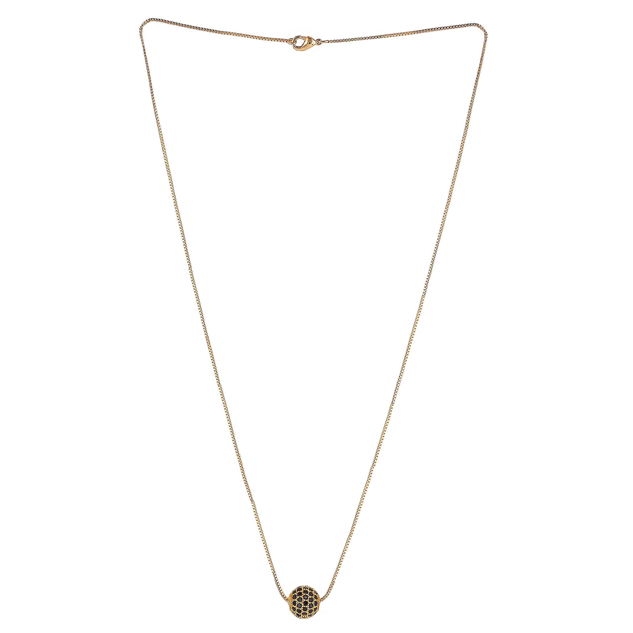 Brado Jewellery Gold Plated American Diamond Necklace Golden Chain Pendant for Women and Girls (B08L19179W) Amazon Price History, Amazon Price Tracker