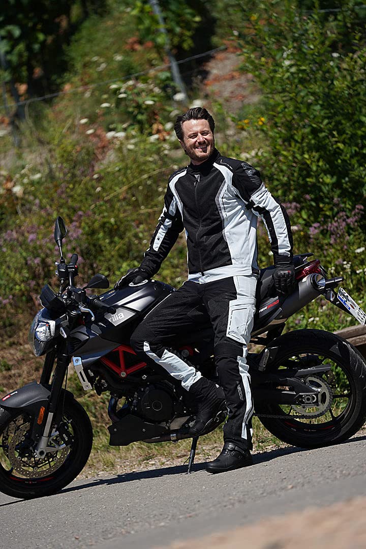 Modeka Khao Air Giacca tessile motociclistica Nero/Grigio chiaro XXL