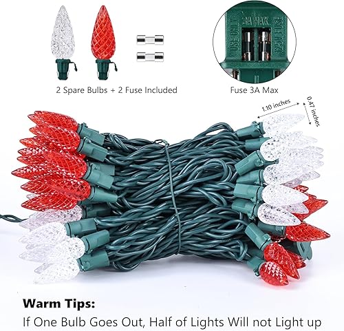 Miniatura 8 de Brizled - Luces facetadas conectables de 120 V con certificación UL, para interiores y exteriores, para decoración de árbol de Navidad, fiestas,