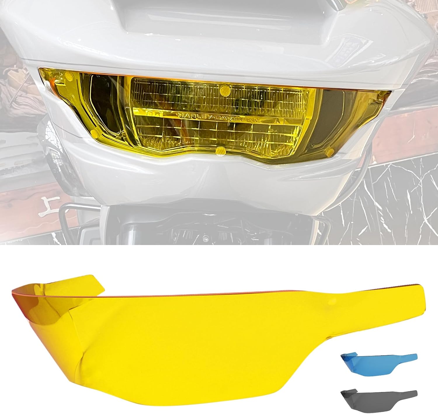 Motorcycle Accessories Headlight Guard Front Headlamp Protection Cover for CVO Road Glide FLTRXSE 2023 2024 Road Glide ST 2024 Headlight Shield (Yellow)