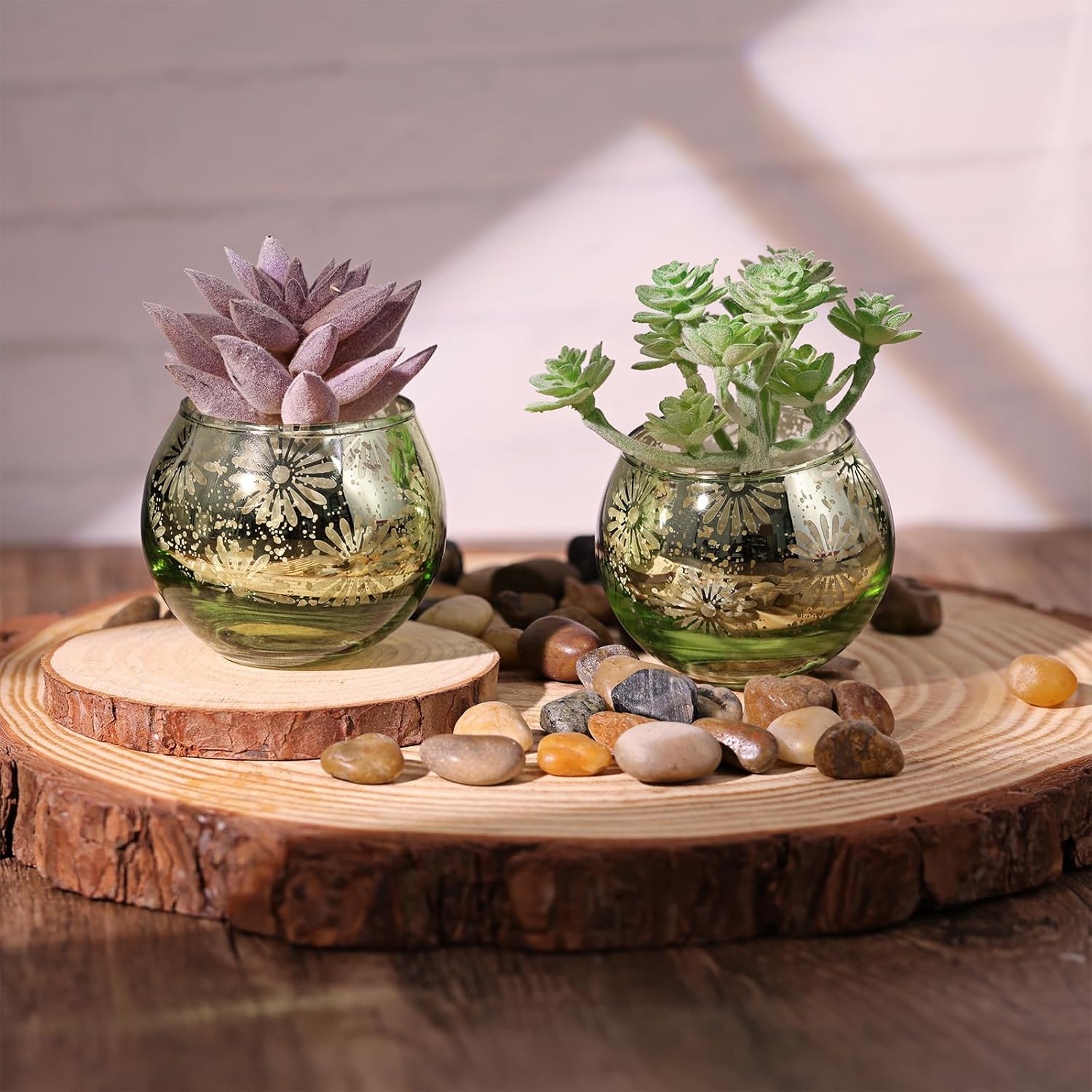 Green Mercury Glass Votive Candle Holders Set of 12, Round Tealight Candle Holders Bulk for Table Centerpieces, Weddings, Shower Gifts, Christmas, Halloween Party Decorations