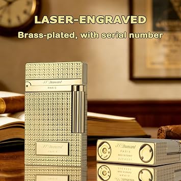 Classic Ligne 2 Style Lighter Iconic Ping Sound, Adjustable Soft Flame, Luxury Gift for Him Fathers Day, Anniversary, Brass Lighter for Men Who Appreciate Craftsmanship (Gold)