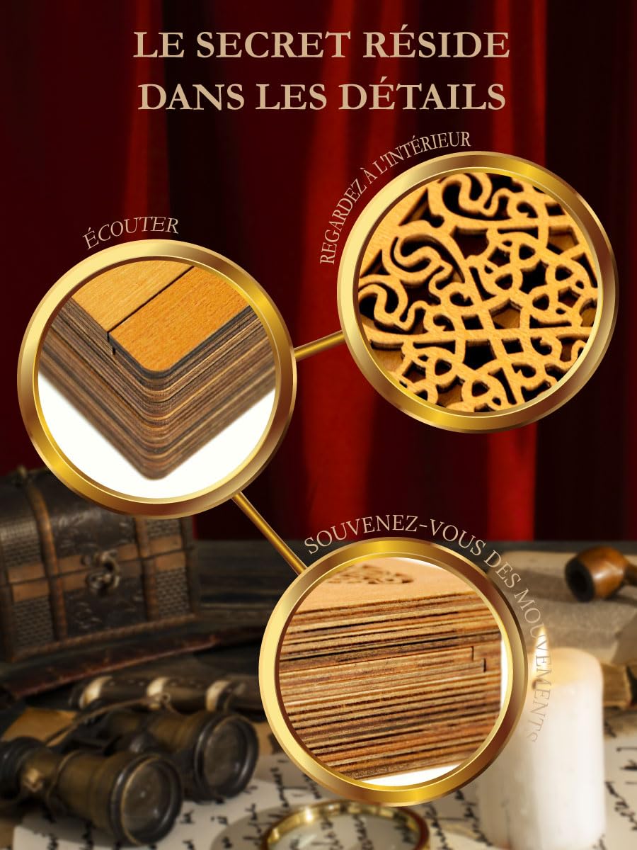 Logica Jeux Art. Coffre de' Médicis - Casse-tête en Bois - Boîte Secret - Difficulté 5/6 Incroyable - Collection Leonardo da Vinci