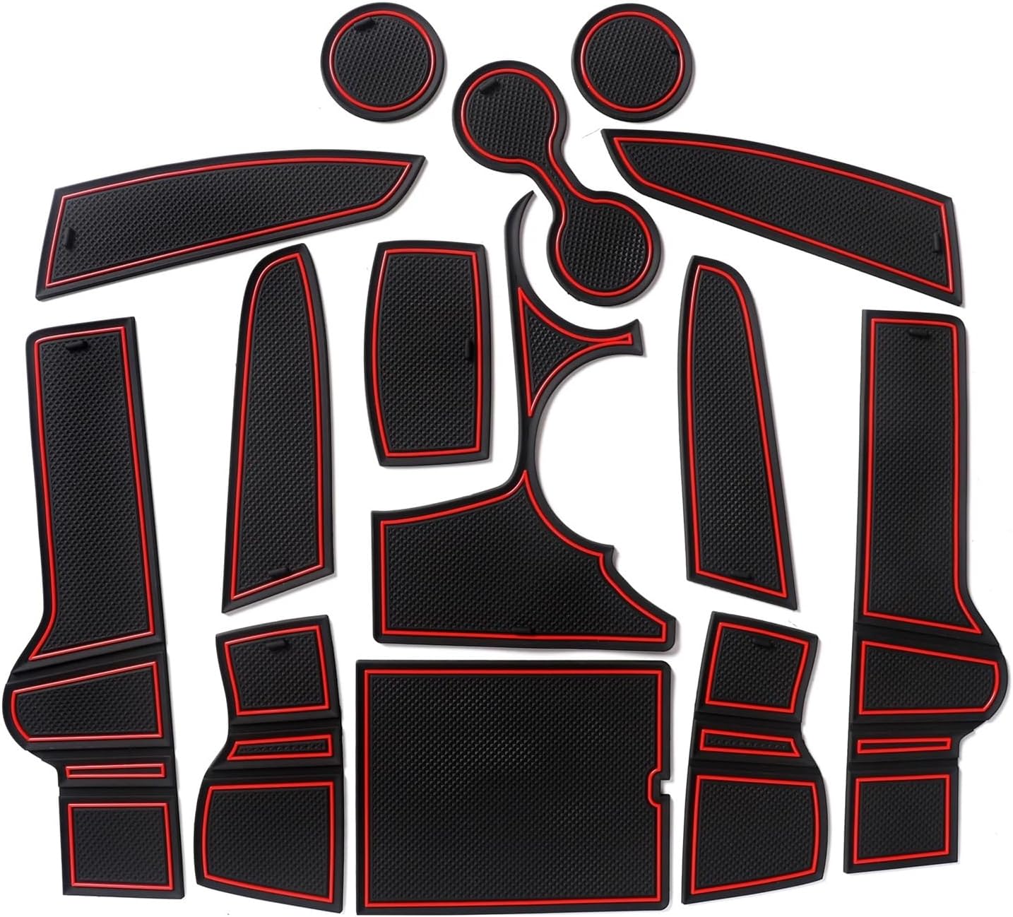 Compatible with Kia Sportage NQ5 2021-2023（Only North American/Korean Versions） Anti-Slip Gate Slot Cup Mat Accessories Non-Slip Pad(22SPORTAGE NQ5 RED)