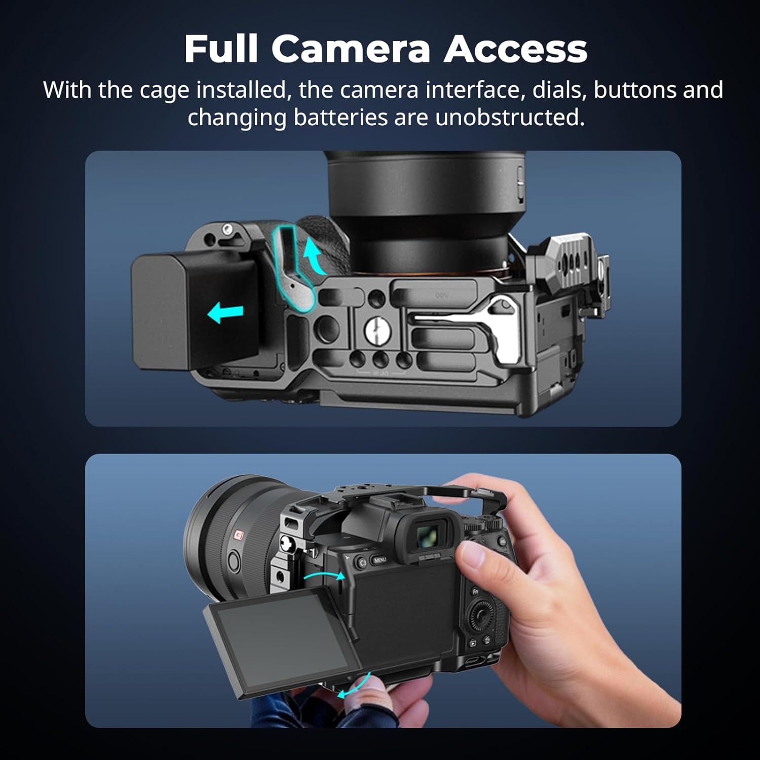 SmallRig HawkLock Quick Release Full Cage for Sony Alpha 7R V/Alpha 7 IV/Alpha 7S III/Alpha 1 / Alpha 7R IV/Alpha 7 V, Built-in Quick Release Plate for Arca, Cold Shoes (Upgraded Version) - Image 8