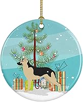 Vista 53 de Caroline's Treasures Adorno de cerámica con cola de perro pastor inglés antiguo para colgar en el árbol de Navidad, para el hogar, Navidad, fiestas