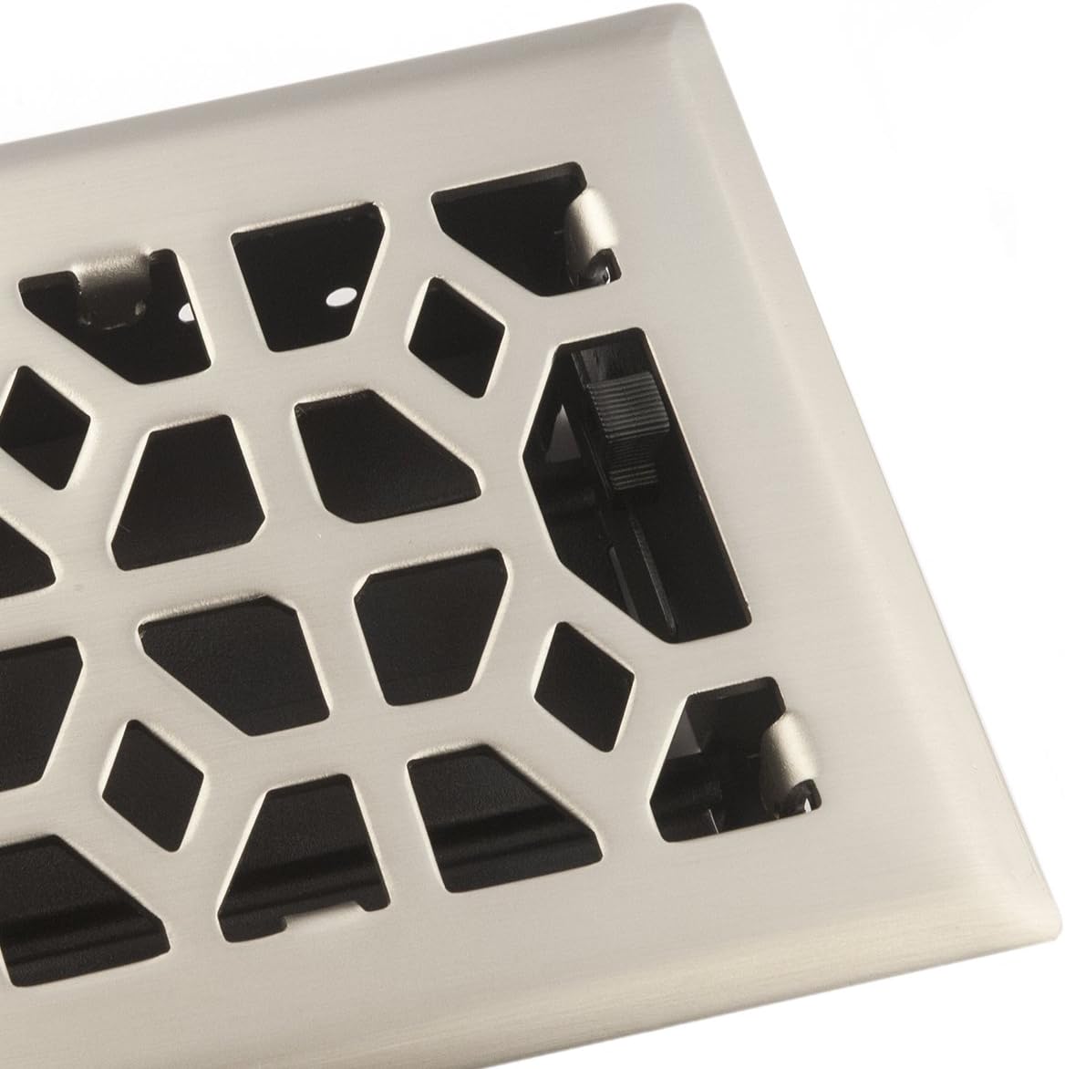 Accord AMFRBNM410 Floor Register with Marquis Design, 4-Inch x 10-Inch (Duct Opening Measurements), Satin Nickel