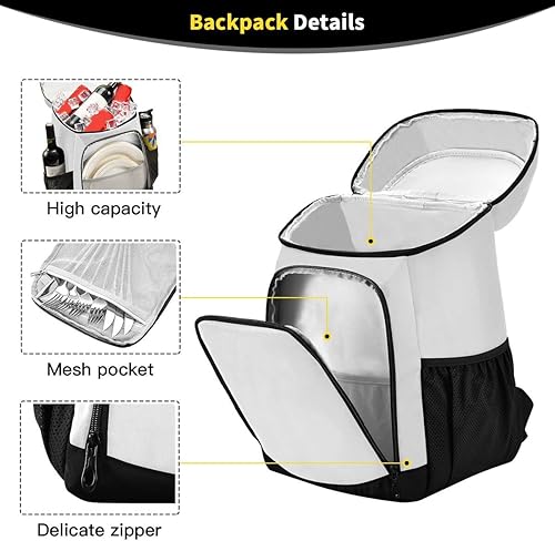 Miniatura 3 de Mochila enfriadora a prueba de fugas, bolsa térmica térmica de almuerzo, 30 latas, refrigeradores de campamento para picnic, playa, viajes por