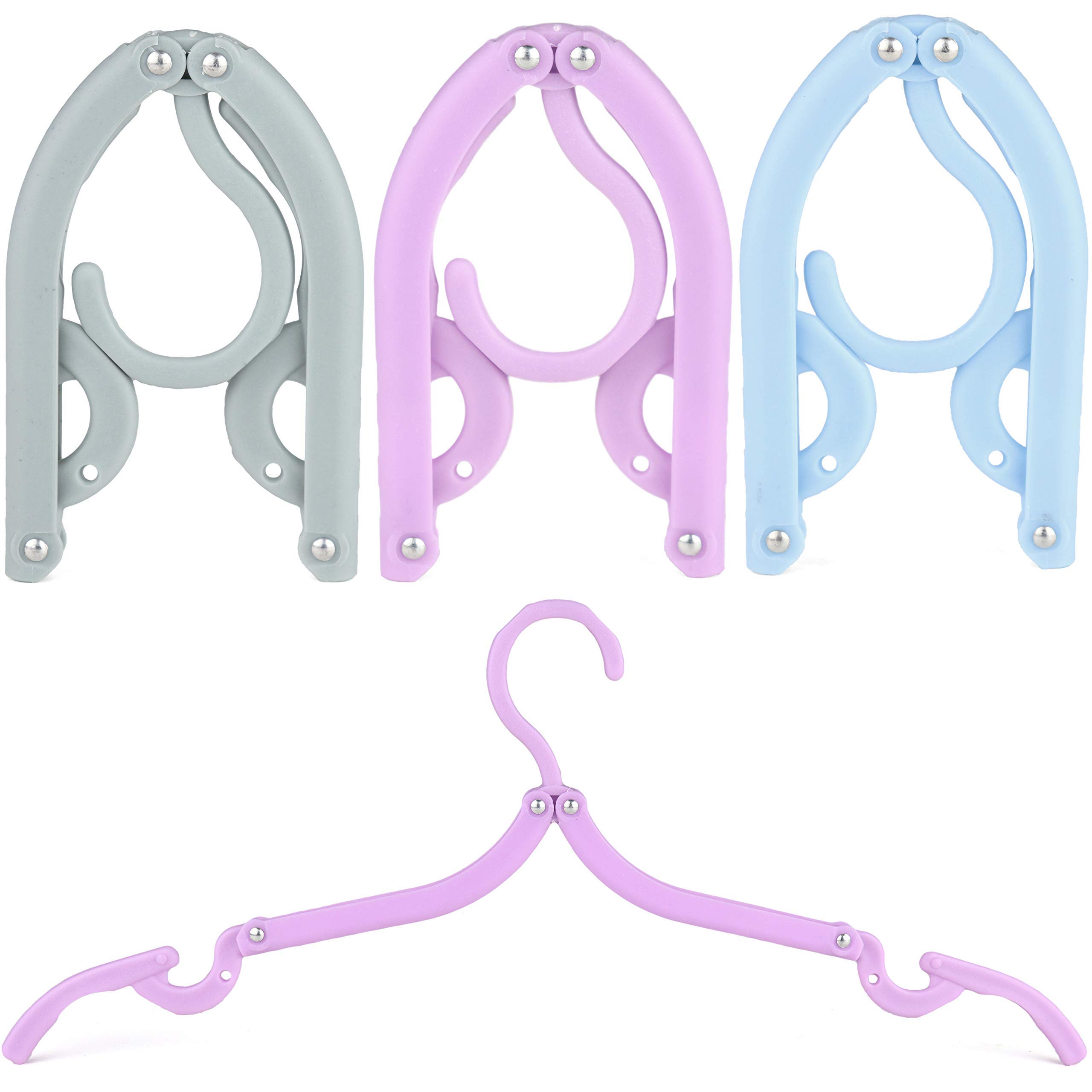The Hanger Store 10 Lilac Travel Coat Hangers Folding Design, Portable & Foldable