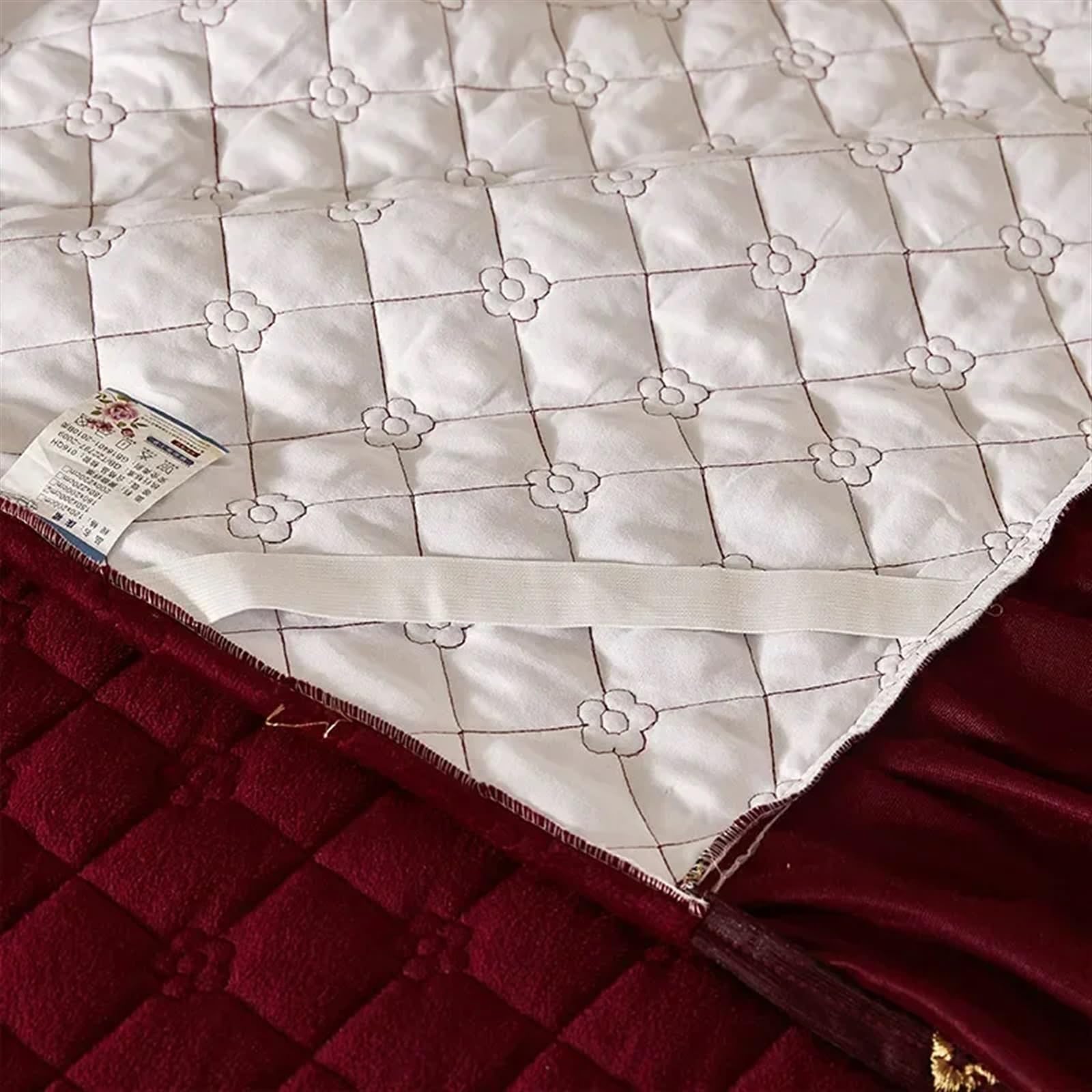 Gonne da Letto in Pizzo di Velluto Autunnale e Invernale, copriletto in Cotone Spesso, Lenzuolo da Letto(Color 18,2PCS Pillowcase)