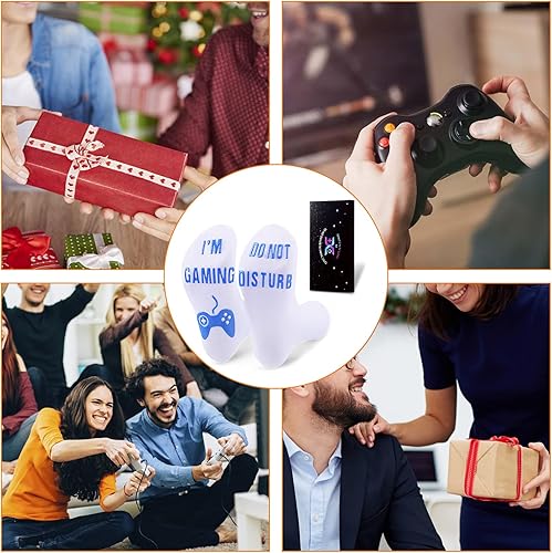 Miniatura 6 de QAPIZM Calcetines para juegos "No molestar, estoy jugando", ideas de regalo para hombres, día de San Valentín, niños, niños, calcetines para
