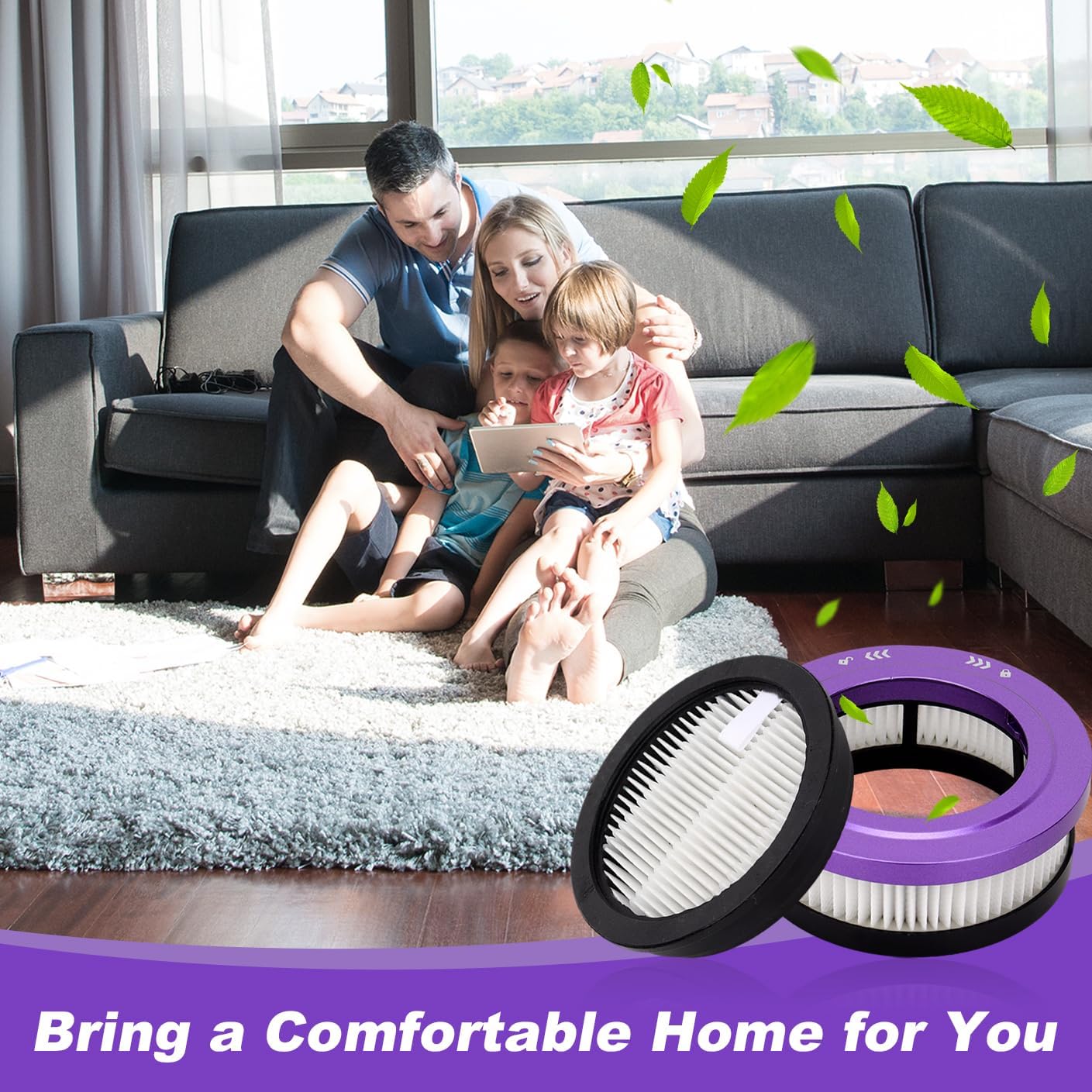 HEPA Filter Replacement Compatible with Lirios Q7 / Anyson Stars 5 45000Pa Vacuum Cleaner, Washable Filter Accessories Part, 3 Pre-Filters, 3 Post Filters