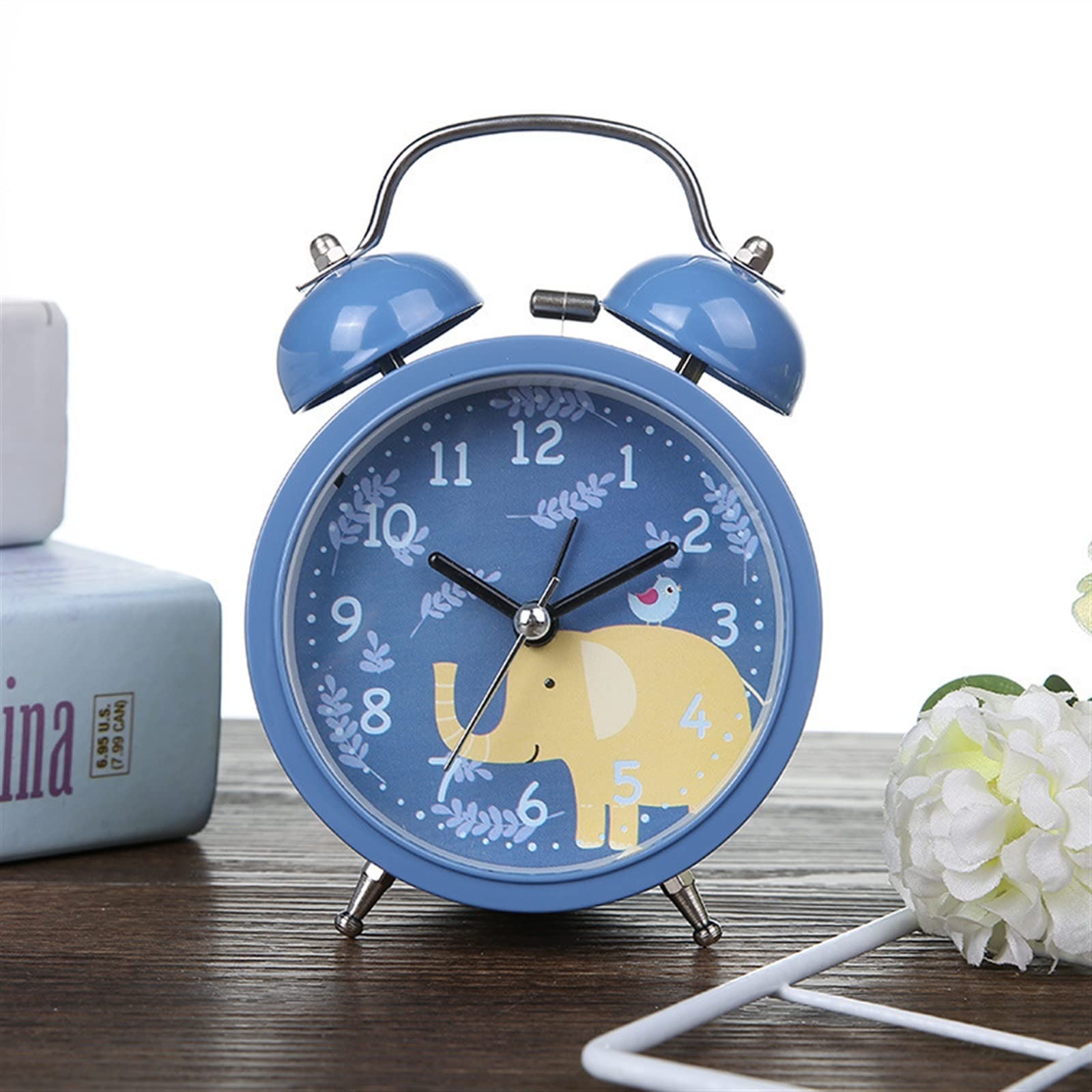 SBZIOJHDR alarm clock, alarm clocks bedside for bedrooms,Alarm Clock,Clocks Bedside,Cartoon Bedroom Metal Bell Small Children Lovely Animal Pattern
