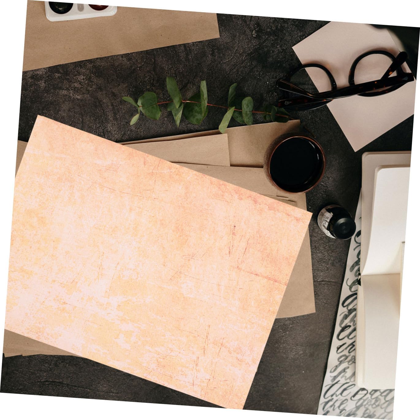 NOLITOY 100pcs Vintage Writing Paper Stationery A4 Retro Decorative Letter Paper Pack for Invitations and Scrapbooking