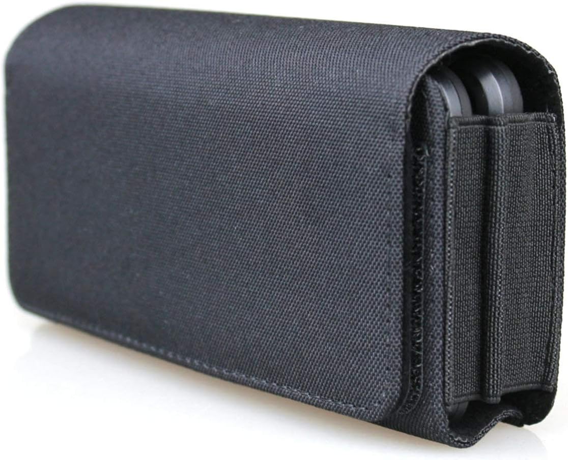 Nylon Dual Phone Holster for iPhone (17 16 15 14 13 12 11) Pro Max/Plus, Double Phone Case for Samsung Galaxy (S25 S24 S23 S22 S21 S20) Ultra/Plus/Fe (Magic Tape Closure)