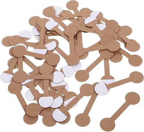 SEWACC 100 Pcs Blank Jewelry Price Tags Stickers Kraft Paper Self Adhesive Jewelry Marking Tags Price Labels for Necklace Earring Price Identify