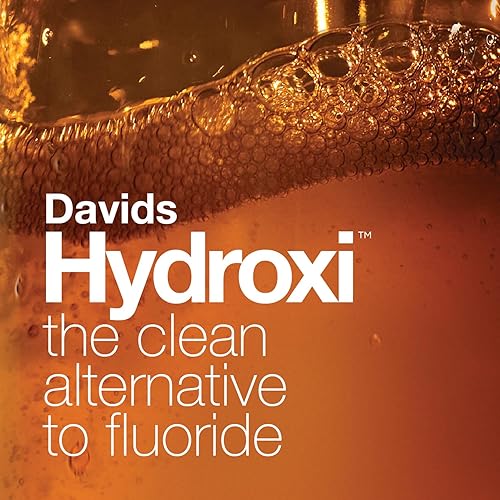 Vista 3 de Kit de inicio de enjuague bucal Davids Hydroxi para aliento fresco, sin alcohol, sin fluoruro, nano hidroxiapatita para remineralizar y salud