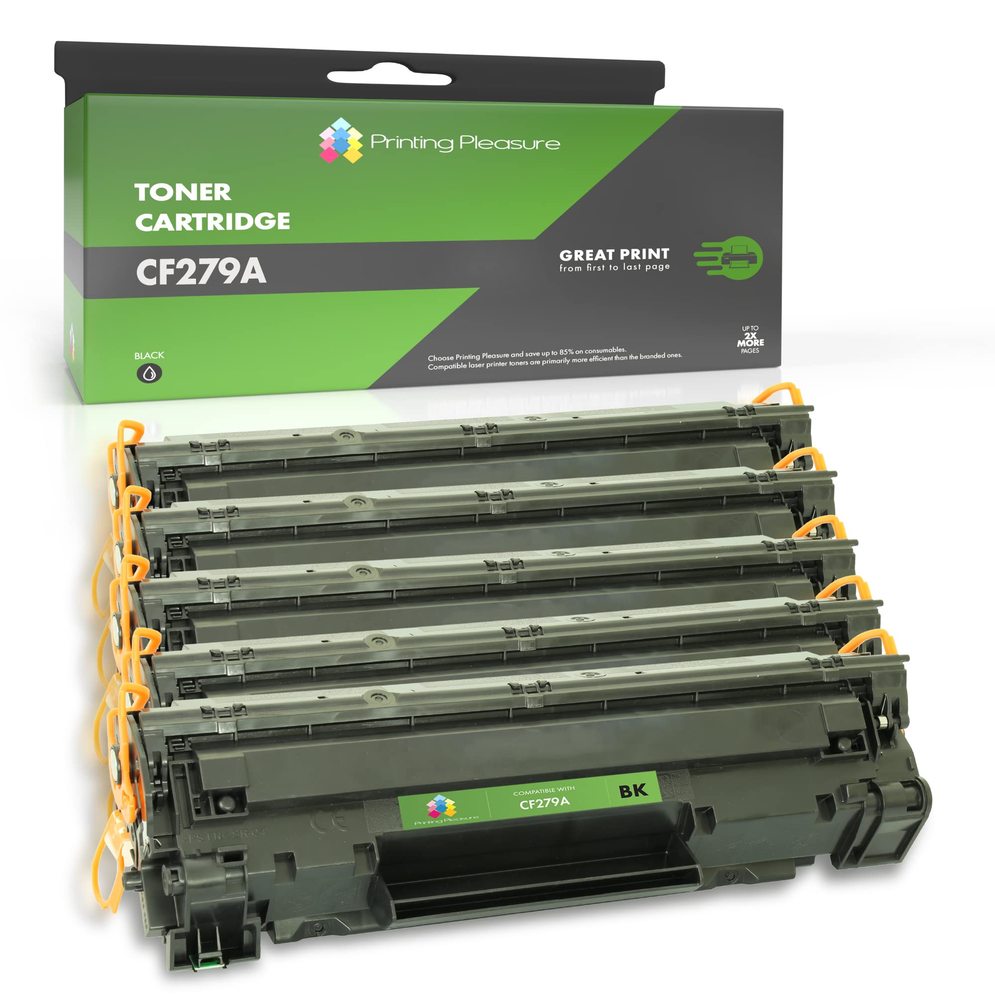 Printing Pleasure 5 Compatible CF279A 79A Cartouches de Toner pour HP LaserJet Pro M12a, M12w, MFP M26A, MFP M26nw - Noir, Grande Capacité