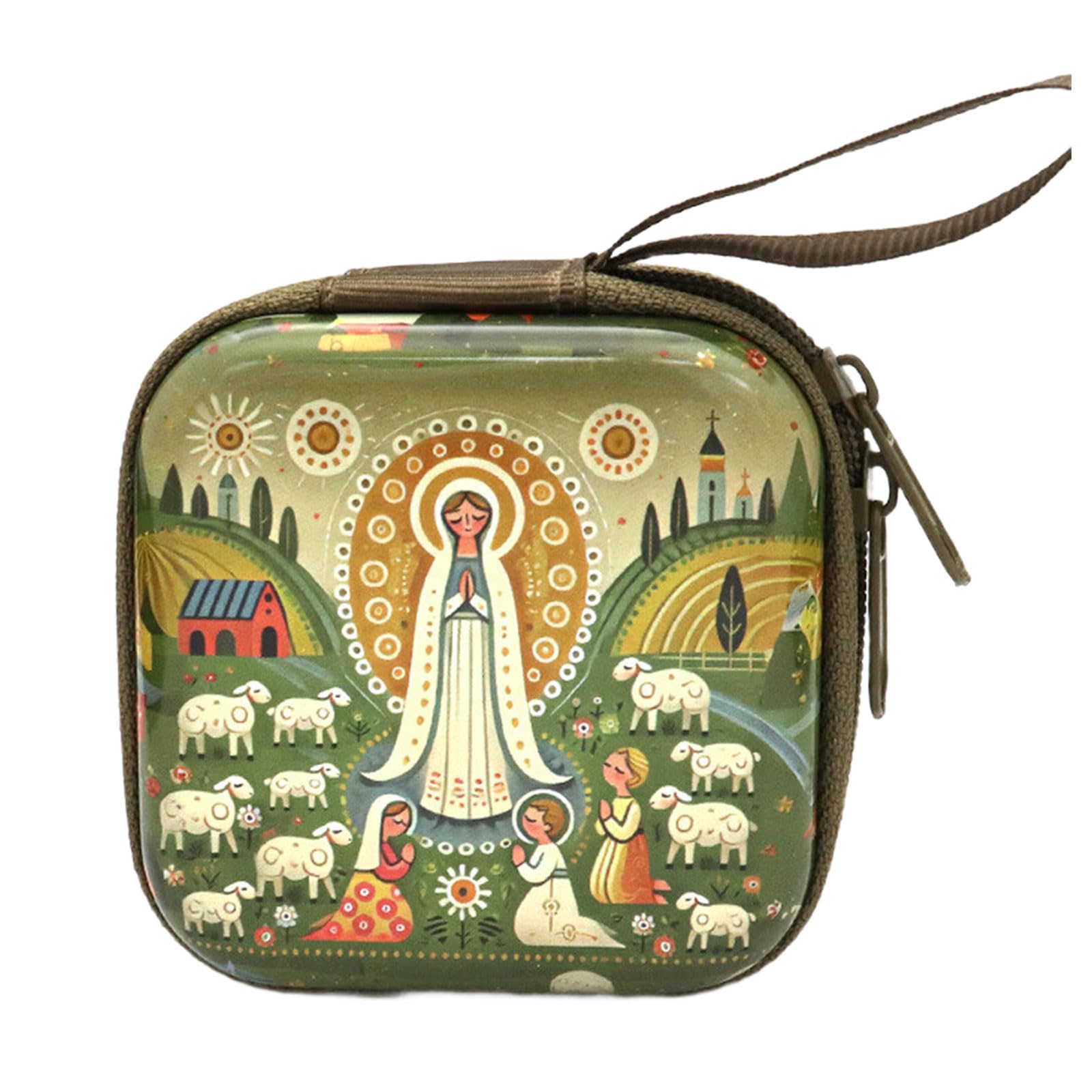 Whoasyst Catholic Rosary Zippered for Prayer Beads, Jewelry & Coin Purse, Travel Catholic Rosary Pouches