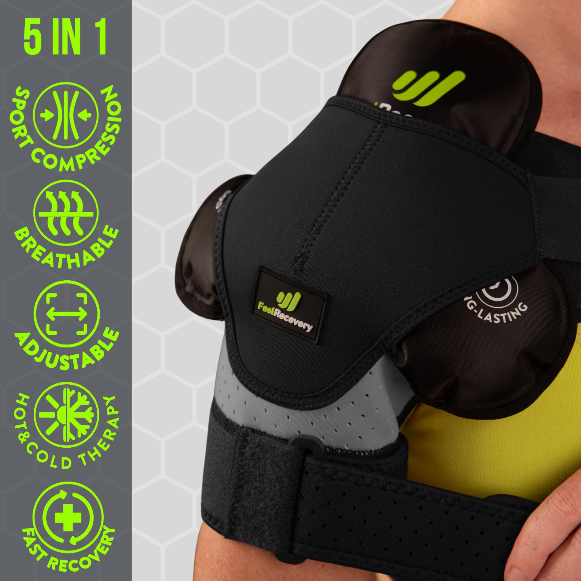 Épaulière de Maintien Sport Poche de Glace Chaud/Froid - Attelle Épaule Coiffe Rotateurs Homme/Femme - Orthèse d'Épaule Tendinite, Arthrose, Luxation - Manchon Compression Néoprène Bras Gauche/Droit